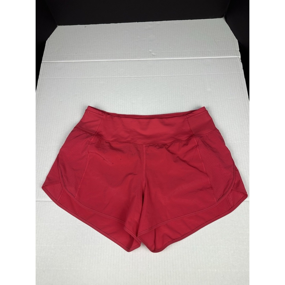 Lululemon Speed Up Lined Short Size 8 Coral. Stains On Front See Pictures